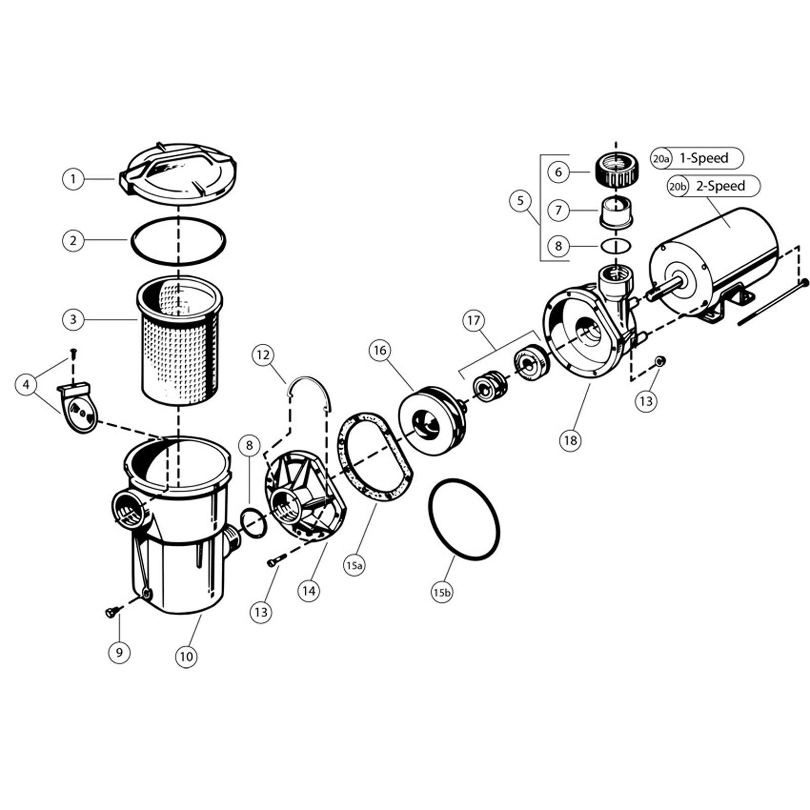 Hayward SP1500 Series Power-Flo Pump