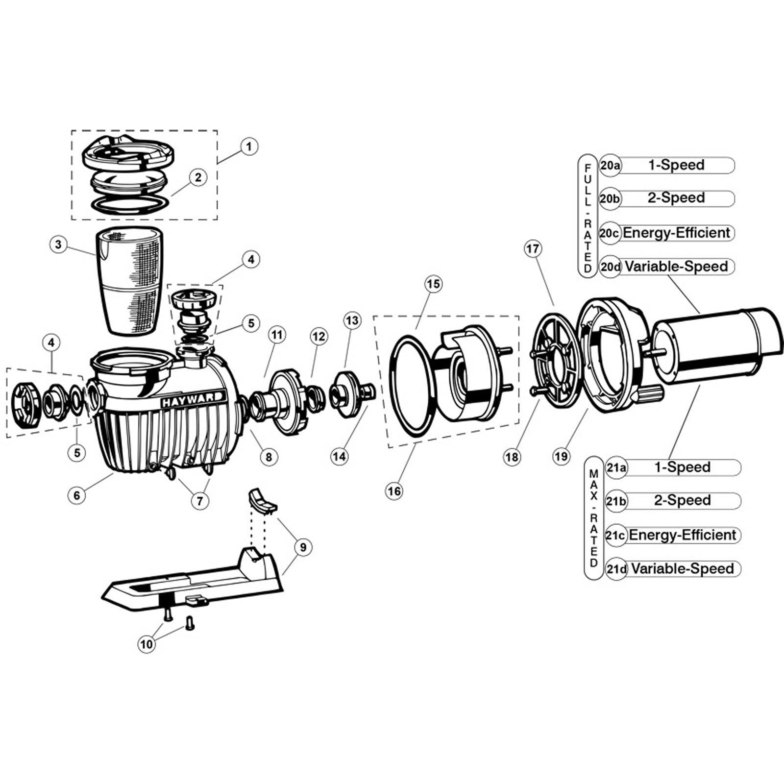 Hayward Northstar SP4000/X Pump, w/Quad Lock Unions, pre-08