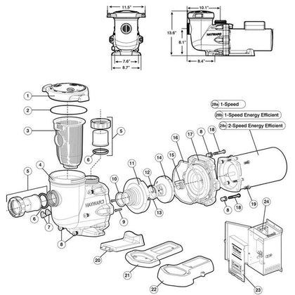 Hayward TriStar Pump Models SP3200, SP3200EE, SP3600