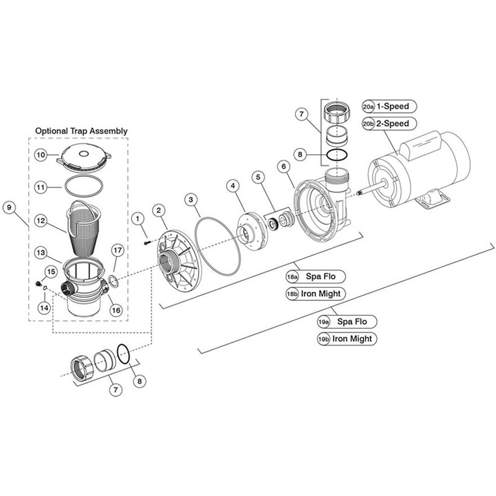 Waterway Spa Flo/Iron Might 48-Frame Pump