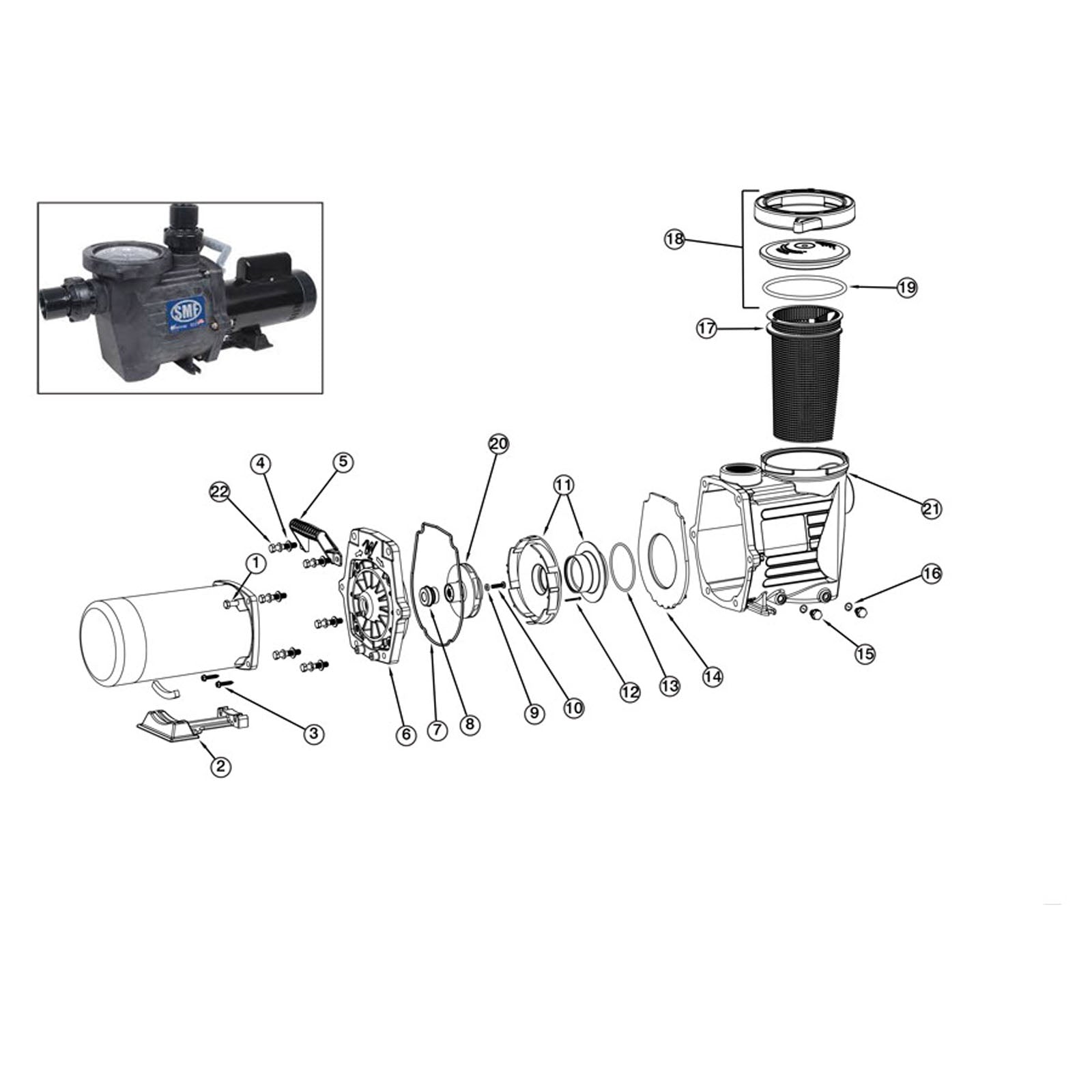 Waterway SMF Pump Replacement Parts