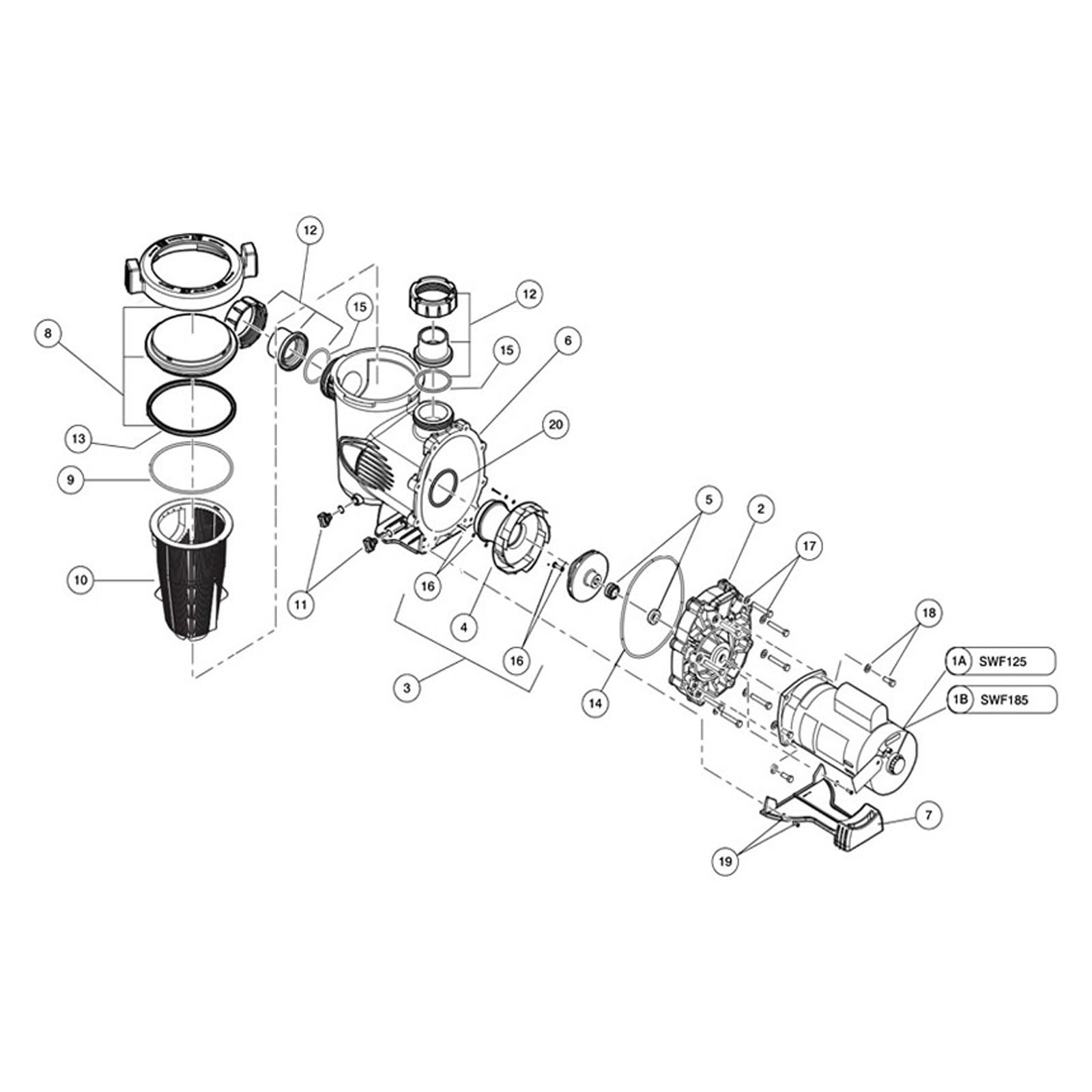 Zodiac Jandy WaterFall Series Pump, SWF, 2009 - Present