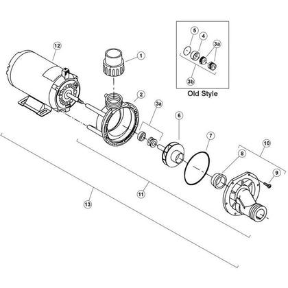 Aqua Flo Tub-Master TMCP Series 100% Drain Bathtub Pump