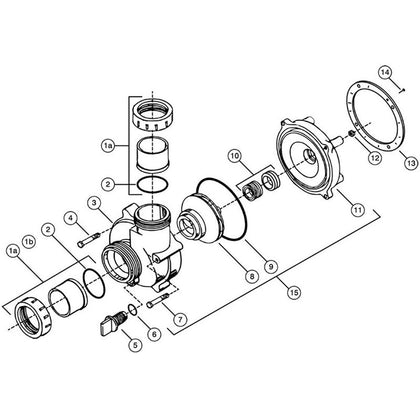 Balboa Vico Ultimax,2" & 2-1/2" Suction,48/56 Frame,Spa Pump