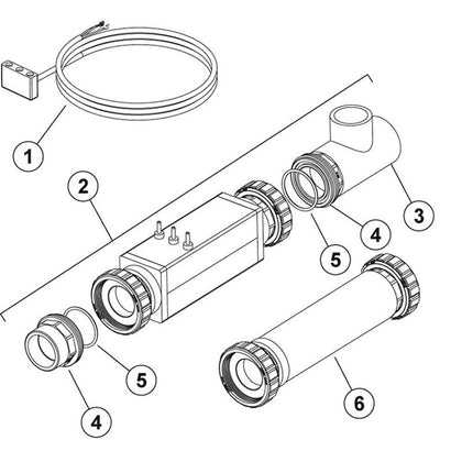 Zodiac Jandy AquaPure/ClorMatic 2-Port Cell w 1-1/2" Unions