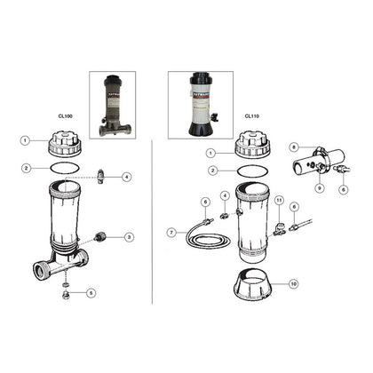 Hayward CL100 In-Line/ CL110 Off-Line Auto Chlorine Feeders