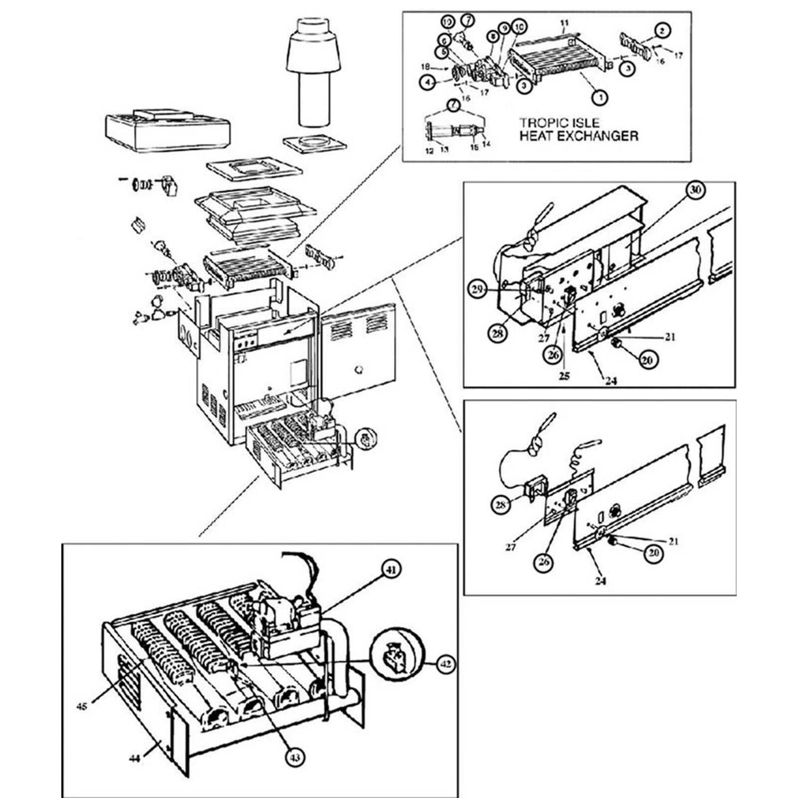 Pentair Tropic Isle 120 - 400 Model Heaters