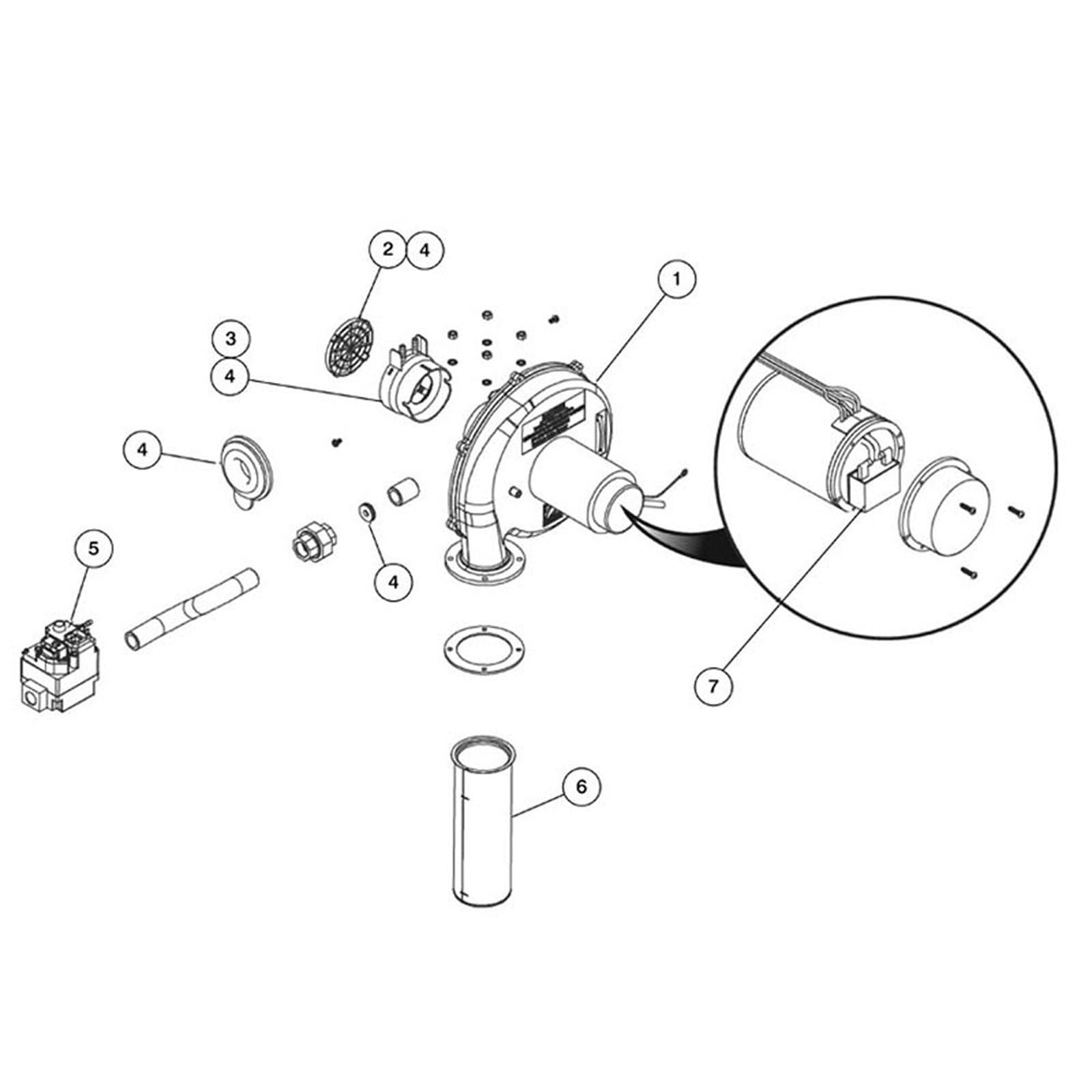 Zodiac Jandy JXi Gas Pool/Spa Heater - Burner Assembly