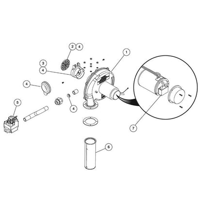 Zodiac Jandy JXi Gas Pool/Spa Heater - Burner Assembly
