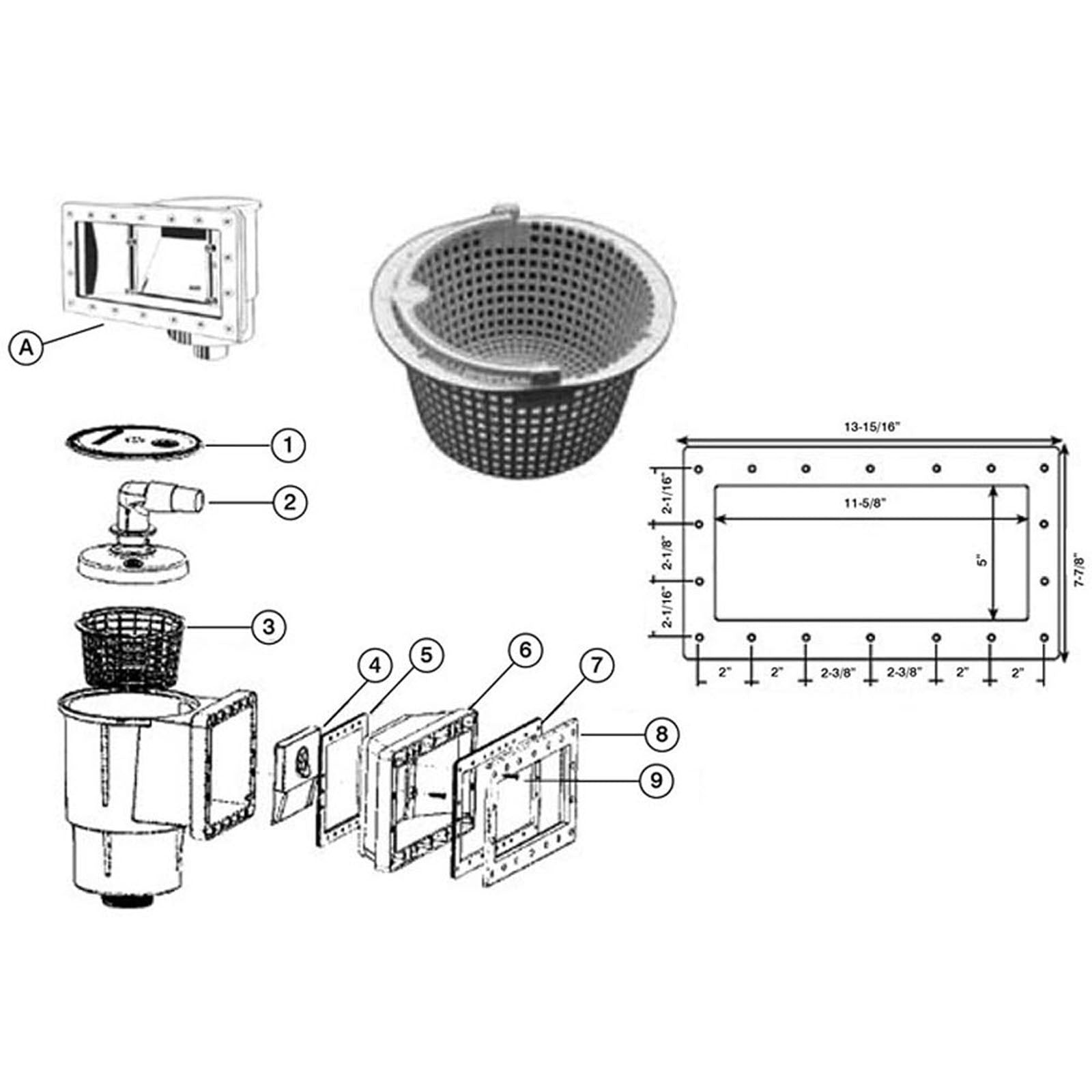 Hayward SP1091WM Wide Mouth Above Ground Pool Skimmer