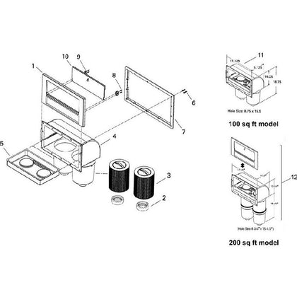 Skim Filter , Waterway 100 sq ft / 200 sq ft