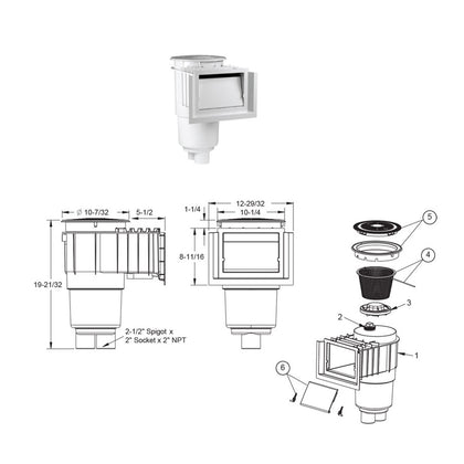 Aquastar Flow Star Skimmer, Gunite