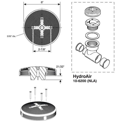 AquaStar 6" Round Hockey Puck Sumpless Suction Outlet