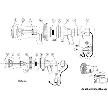 Pent Am Products Aqualuminator/Quasar Light - Aboveground