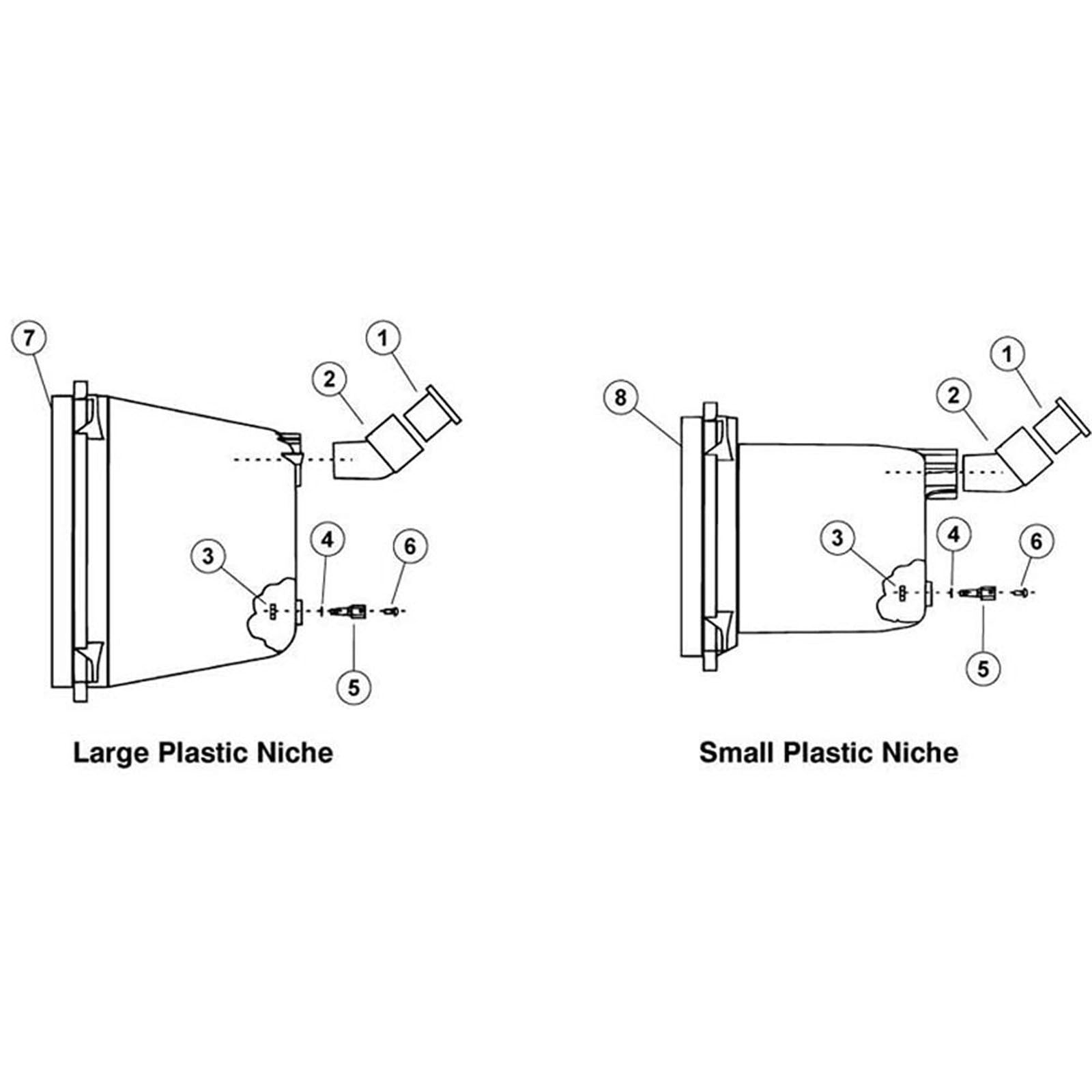 Pent Am Prod SpaBrite/Aqualight Plastic Niche