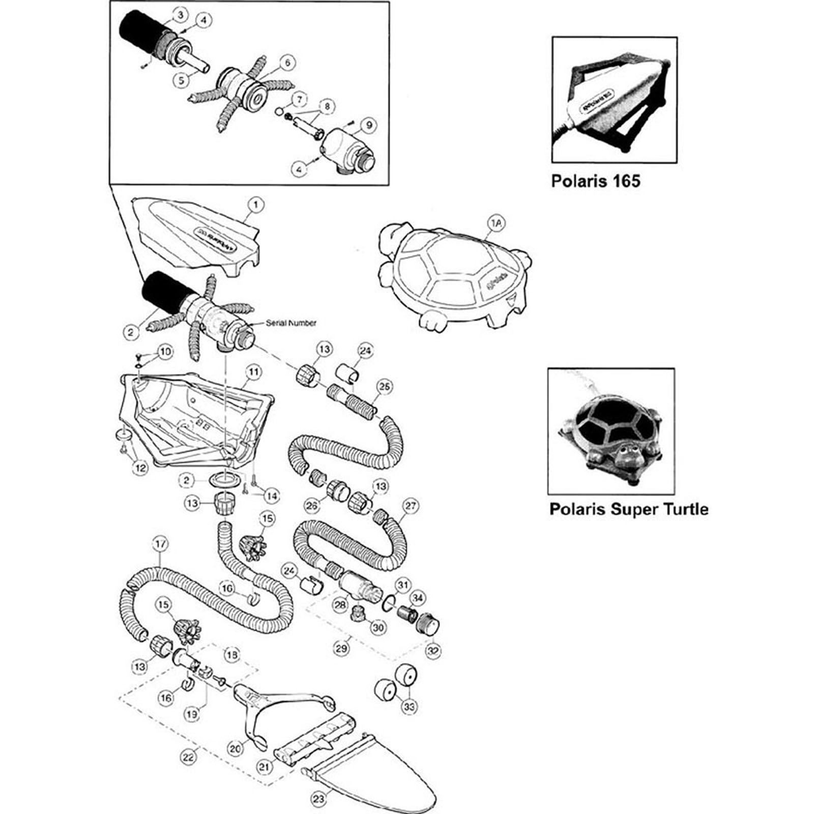 Polaris 165 & Super Turtle Pressure-side Cleaners