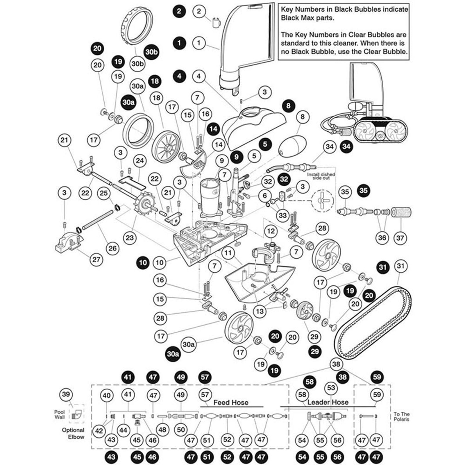 Polaris 280 TankTrax & Black Max Pressure-side Cleaners