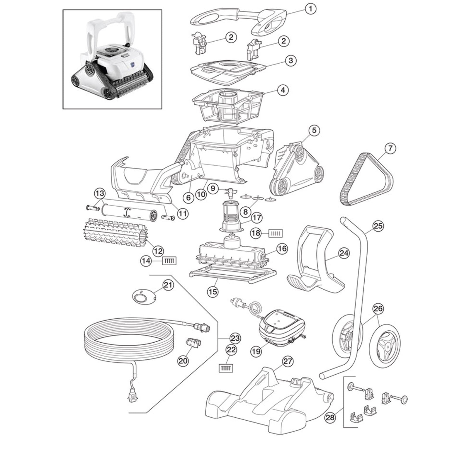 Zodiac Polaris P825 Robotic Cleaner Replacement Parts