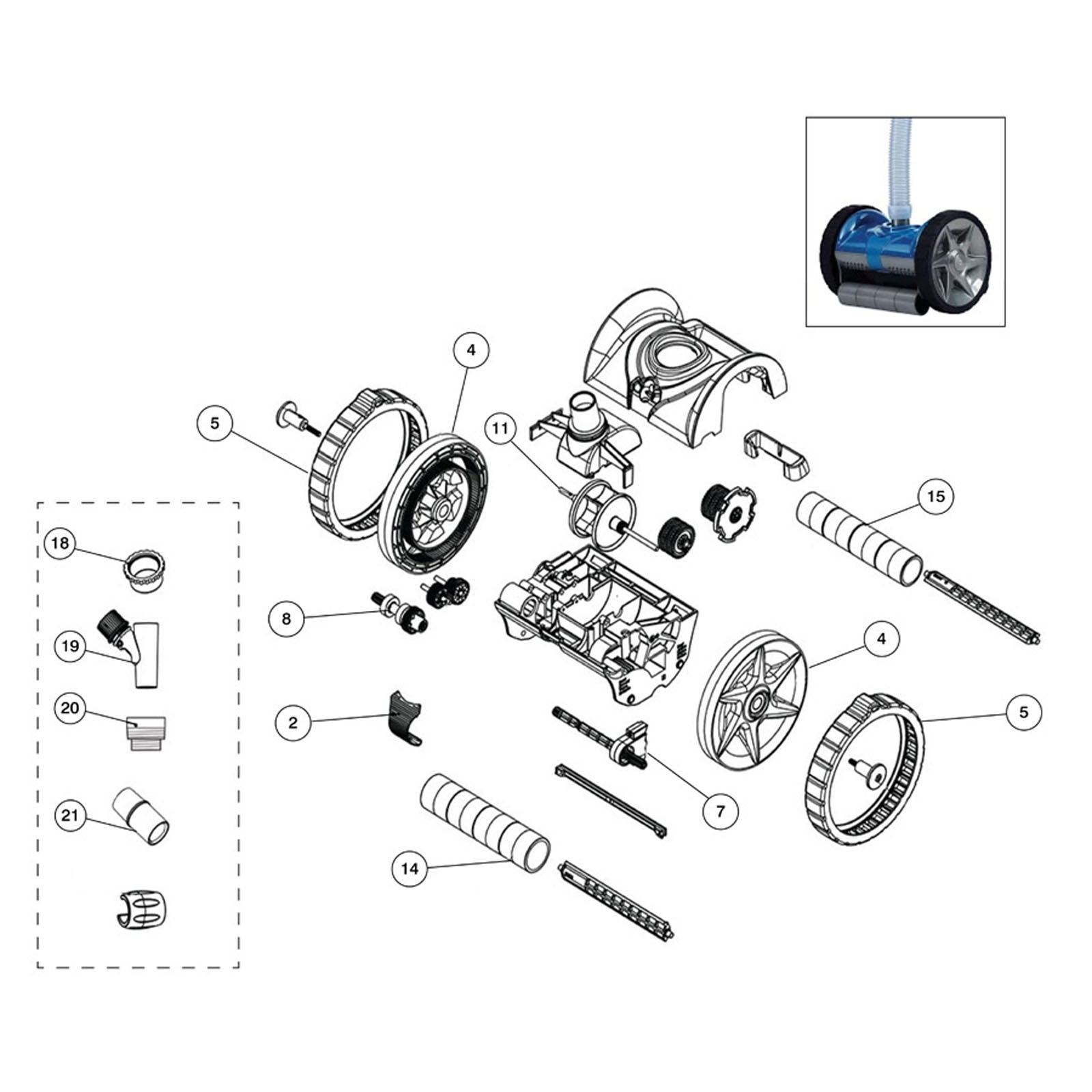 Pentair Rebel Suction In-Ground Pool Cleaner, 2018 & Prior