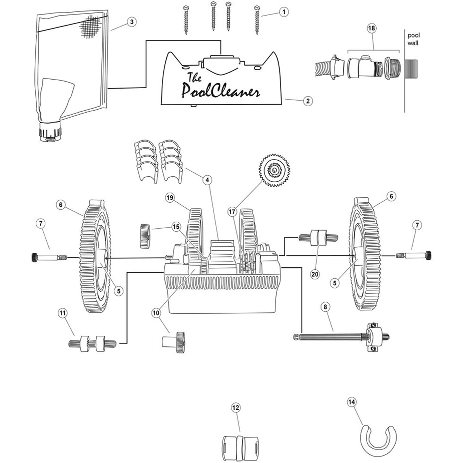 The Pool Cleaner 4 Wheel Pool Cleaner Pressure Cleaner