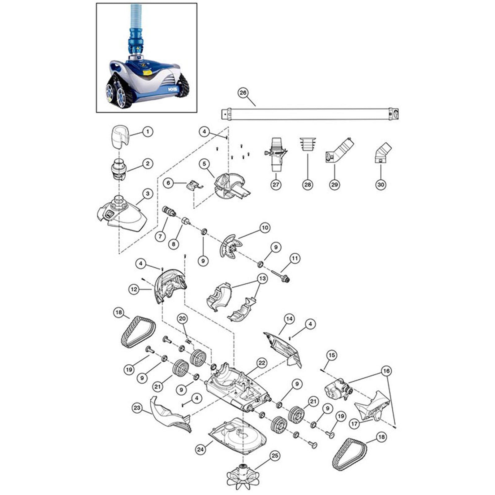 Zodiac MX6, Suction Side Cleaner