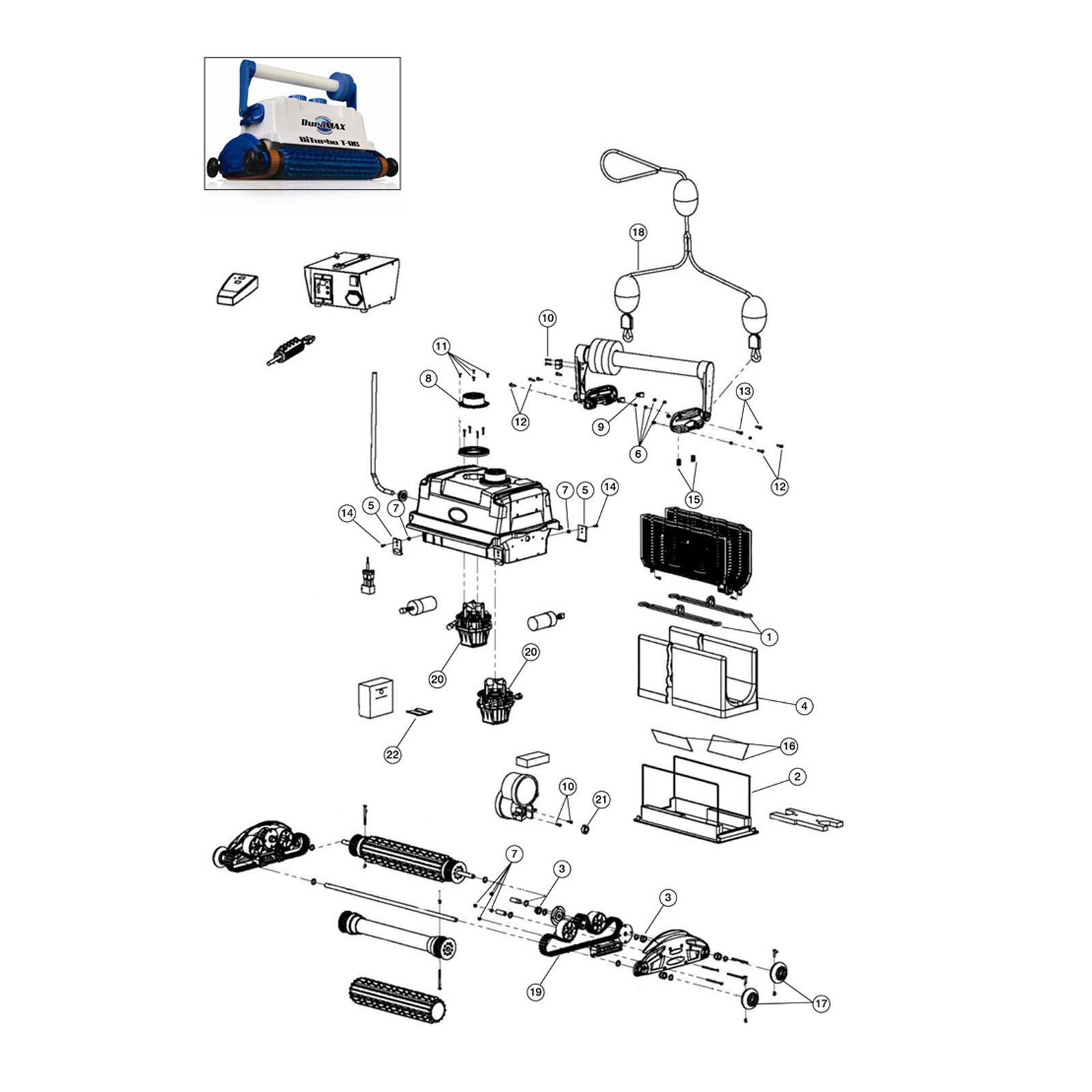 Aqua Products Duramax BiTurbo T-RC Robotic Cleaner