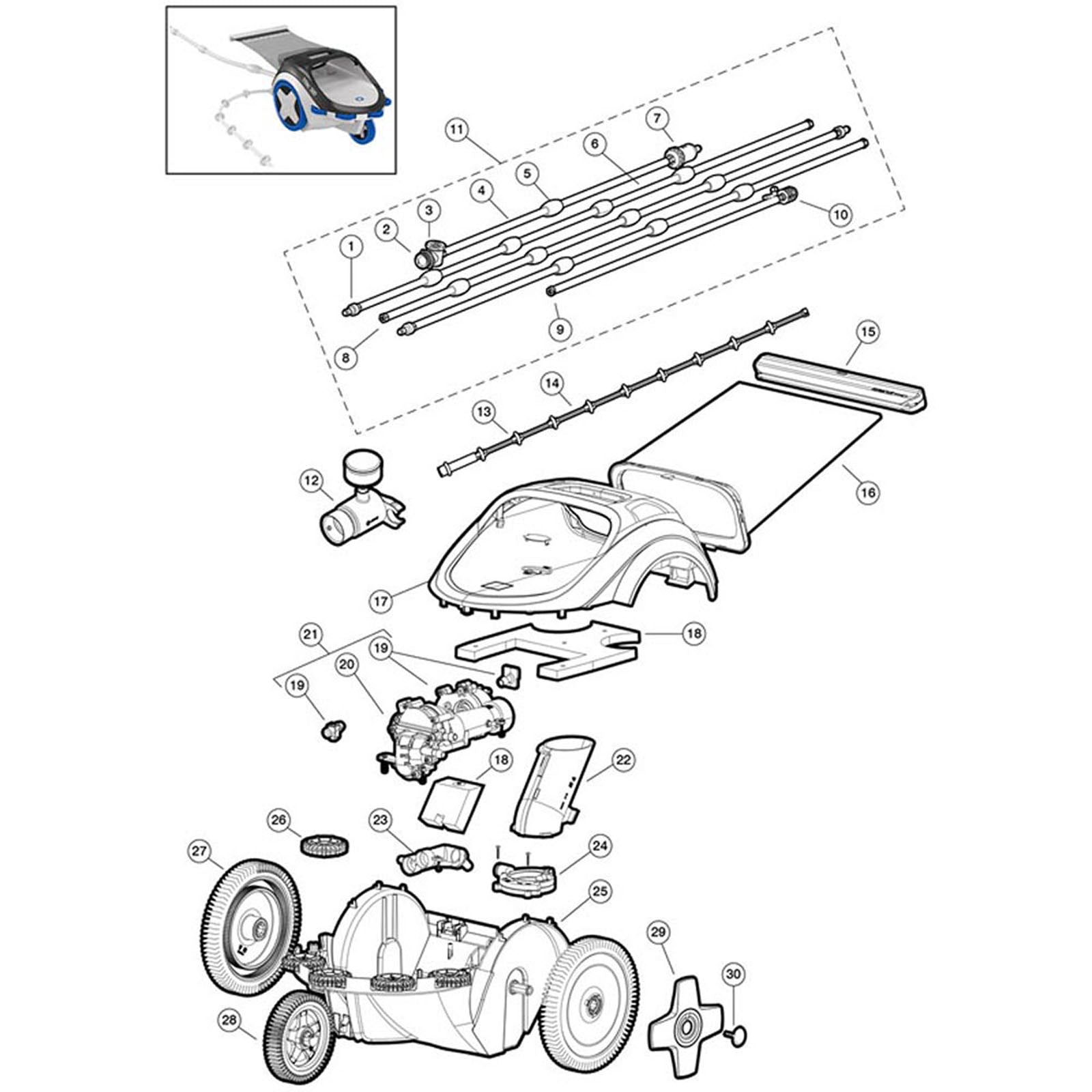 Hayward TriVac 500, Bottom/Wall Pressure Cleaner