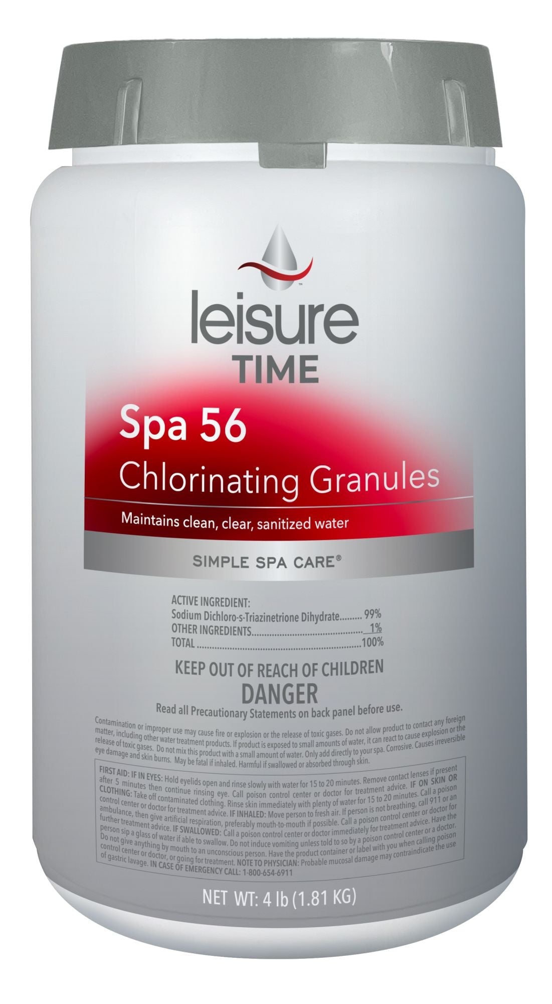 Leisure Time Spa Chemicals - Spa 56 Chlorinating Granules 5 lb