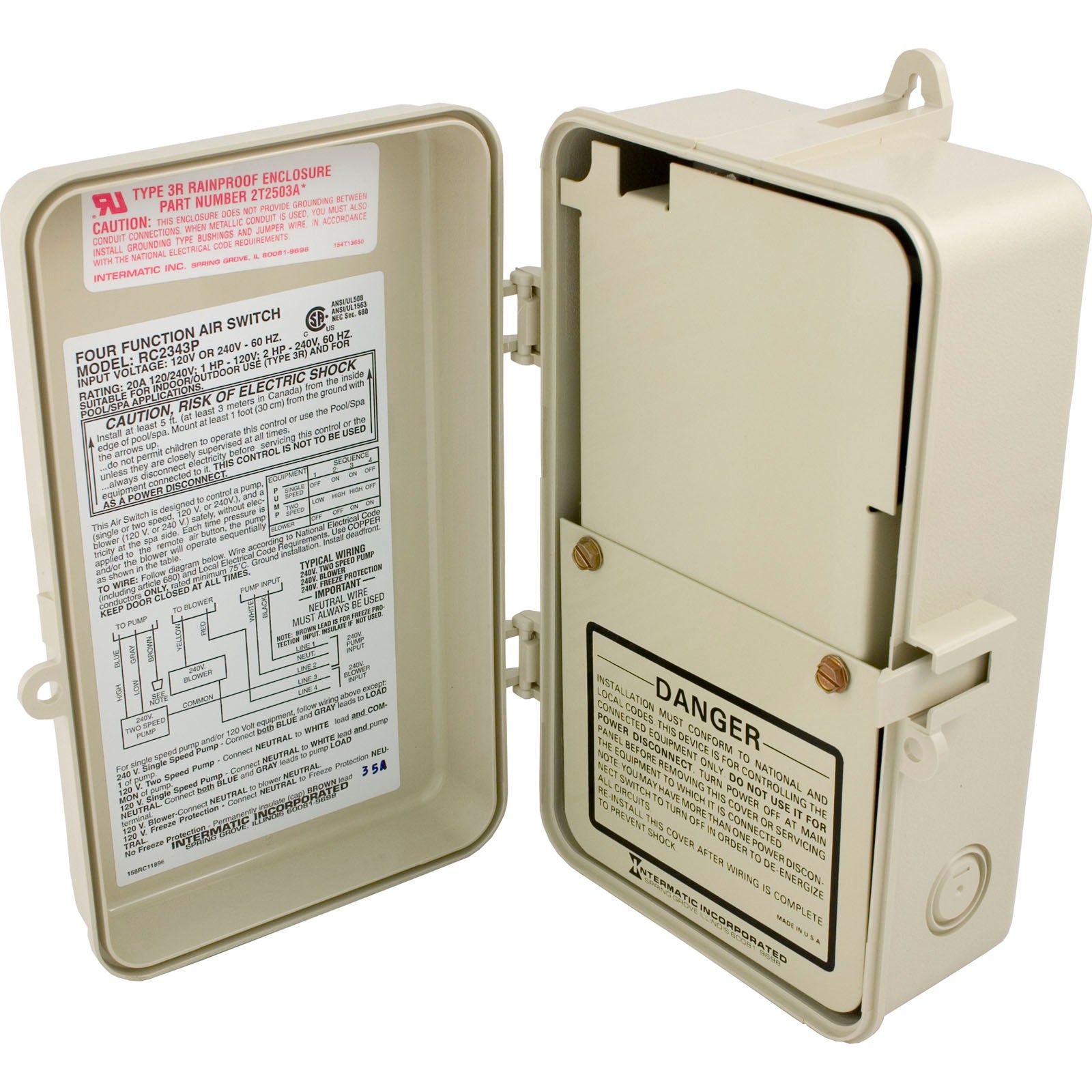 Air Control Box, Intermatic, 115v/230v, Four Function ...