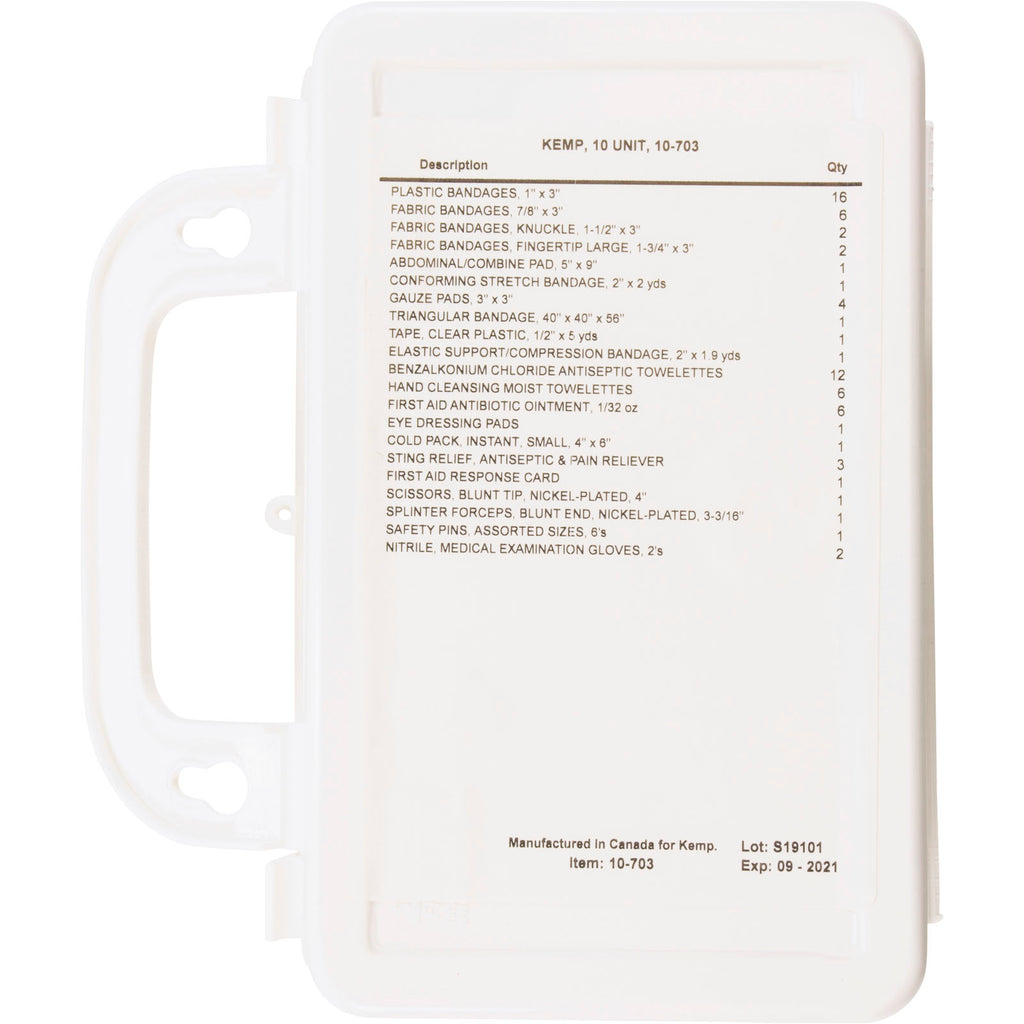 First Aid Kit, Kemp, 10 Person Unit – Swimmingpoolpartsonline.com